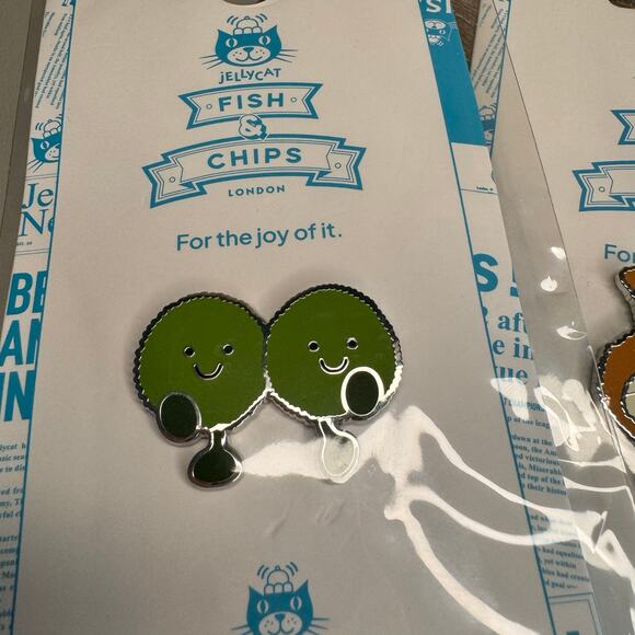 Jellycat London Fish & Chips Pins NEW Jellycat Fish Chips Peas FAST SHIP - Picture 3 of 5
